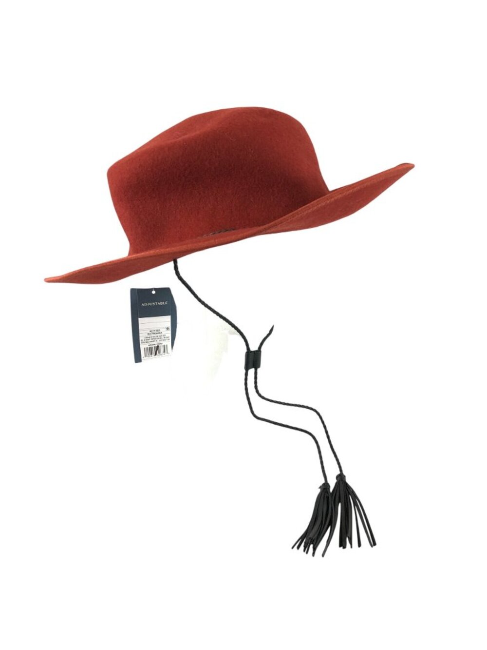 Universal Thread Womens Sun Hat Wool Felt Faux Leather Tie Fringe Red One Size